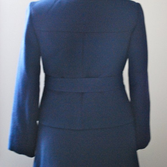 Classic Navy Trench Coat with scalloped waistline - Picture 9 of 15